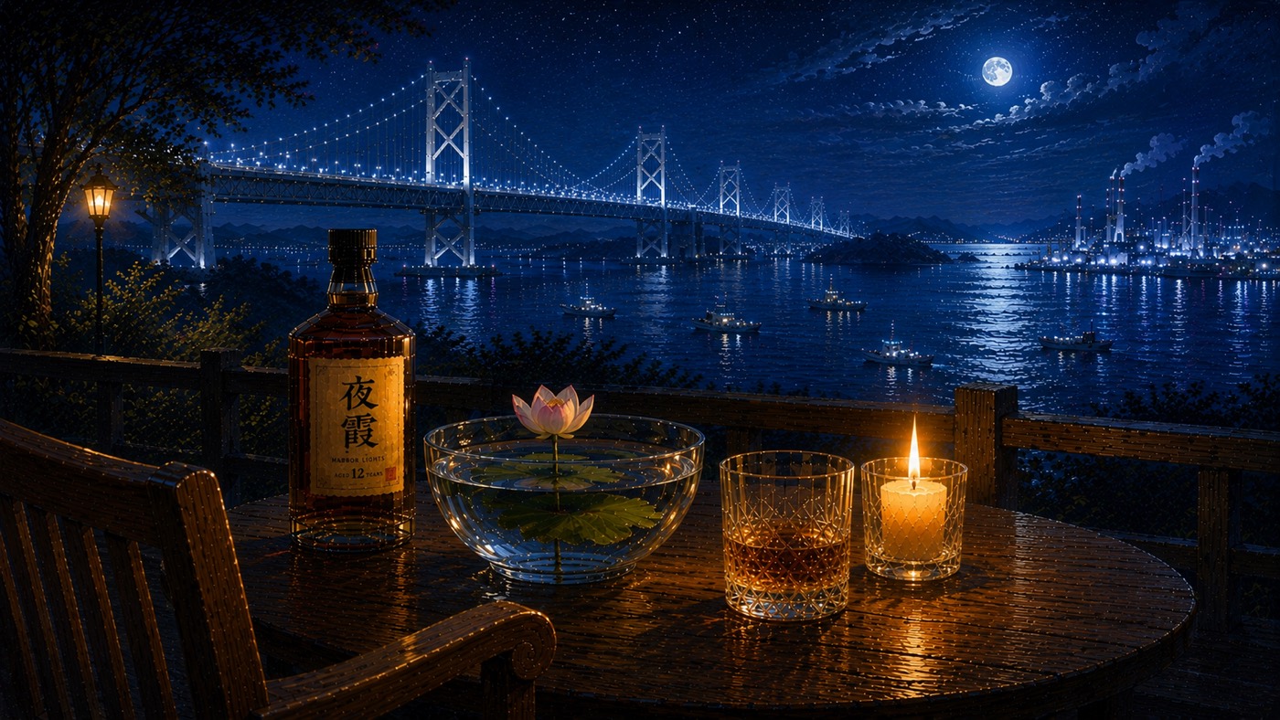 テーブルの上の夜霞 ―― 瀬戸大橋編より